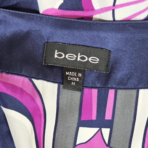 Bebe Silk Kimono Sleeve V-Neck Dress Size M - Picture 7 of 7